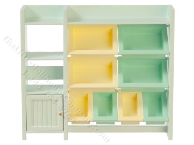 (image for) Miniature Child's Storage Cabinet for Dollhouses - Blue
