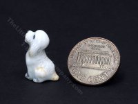 (image for) Miniature Porcelain White Dog for Dollhouses
