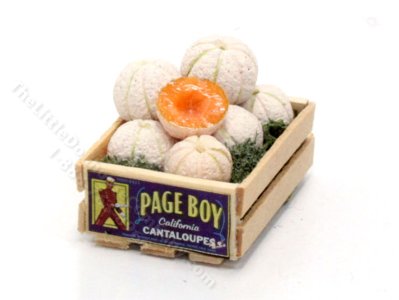 (image for) Miniature Crate of Canatloupe for Dollhouses