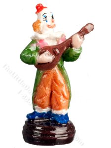 (image for) Miniature Banjo Clown Figurine for Dollhouses