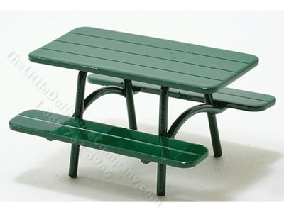 (image for) 1:24 Scale Miniature Picnic Bench for Dollhouses