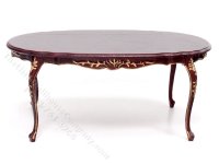(image for) Miniature Mahogany Oval Dining Table for Dollhouses