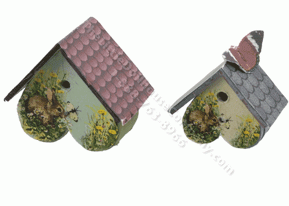 (image for) Kit for Two Miniature Birdhouses with Butterflies
