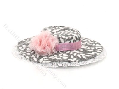 (image for) Ladies Grey & White Hat by Judith Blondell for Dollhouses