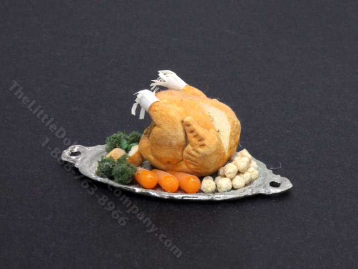 (image for) Dollhouse Scale Model Turkey Platter