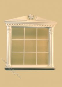 (image for) Miniature Corinthian Carved Double Window White