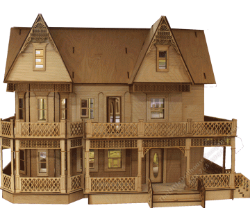 (image for) Assembled Victorian Gingerbread Farmhouse