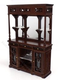 (image for) Miniature Walnut Bar Back for Dollhouses