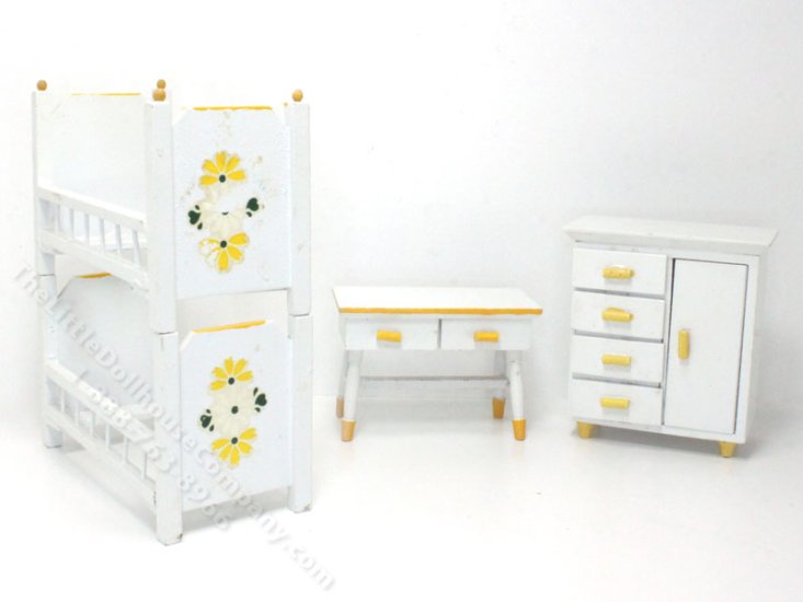 (image for) As Is Miniature Bunkbed Bedroom Set for Dollhouses