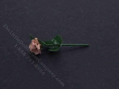 (image for) Miniature Single Pink Rose for Dollhouses