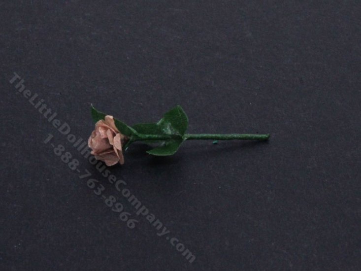 (image for) Miniature Single Pink Rose for Dollhouses