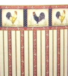 (image for) Rooster Wallpaper with Border