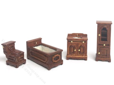 (image for) Quarter Scale 4pc Bathroom Set for Dollhouses