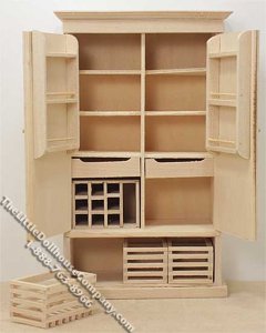 (image for) Miniature Unfinished Kitchen Pantry for Dollhouses