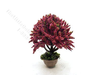 (image for) Miniature 2-3/8" inch Potted Topiary with Red Blossoms