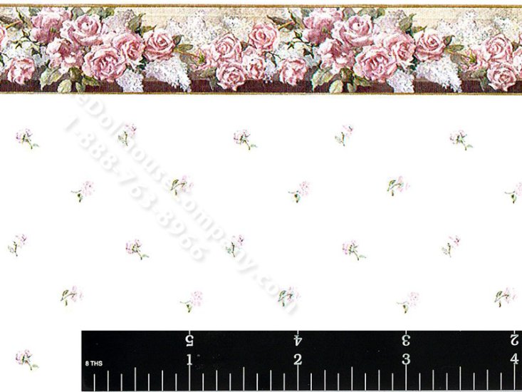 (image for) Rose Pattern Wallpaper for Dollhouses