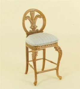 (image for) Fleur- De- Lis Bar Stool for Dollhouses