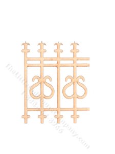 (image for) Miniature Gothic Rail Fencing for Dollhouses (4/pack)