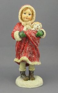 (image for) Dollhouse Miniature Girl Holding Her Dog