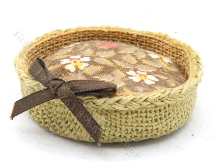 (image for) Miniature Dog Bed with Floral Pillow