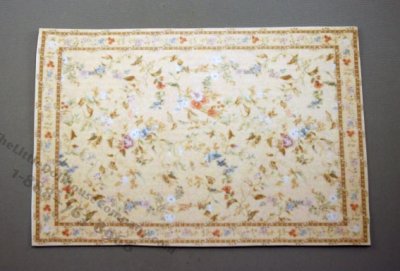 (image for) Dollhouse Miniature Beige and Flowers Carpet