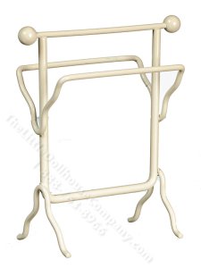 (image for) Miniature White Metal Towel Rack for Dollhouses