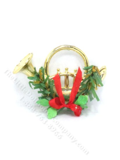 (image for) Miniature Handmade French Horn Swag for Dollhouses