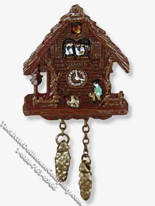 (image for) Miniature Traditional Black Forest Cuckoo Clock for Dollhouses
