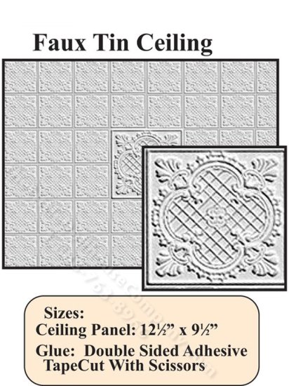 (image for) Miniature Faux Tin Ceiling Panel for Dollhouses
