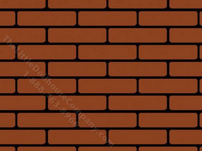 (image for) Dollhouse Scale Model Red on Black Brick Vinyl Flooring