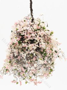 (image for) Miniature Pretty in Pink Hanging Basket For Dollhouses