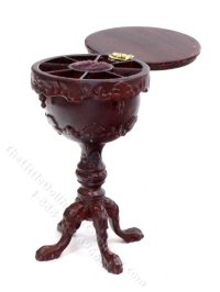 (image for) Miniature Carved Mahogany Sewing Table for Dollhouses
