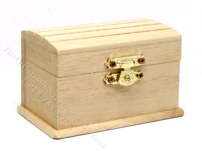 (image for) Miniature Unfinished Wooden Chest for Dollhouses