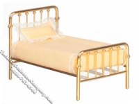(image for) Miniature Single Brass Bed for Dollhouses