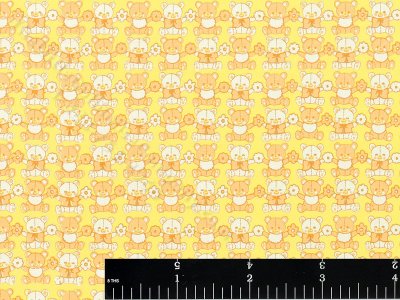 (image for) Mini Bears Miniature Wallpaper for Dollhouses - Yellow