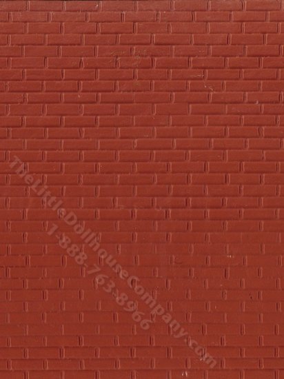 (image for) Red Brick Plastic Veneer Sheet for Dollhouses