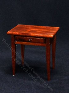 (image for) Miniature Walnut Side Table for Dollhouses