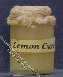 (image for) Dollhouse Scale Model Homemade Lemon Curd in Wax Sealed Jar