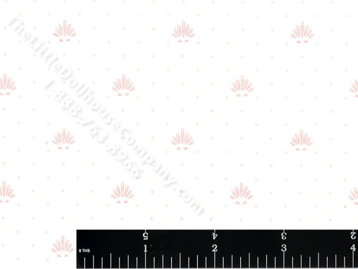 (image for) Pink Shells and Dots Miniature Wallpaper for Dollhouses