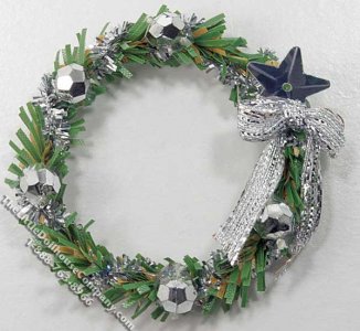 (image for) Miniature Wreath with Silver Bow & Star