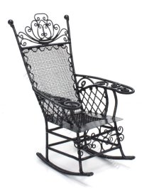 (image for) Miniature Black Wire Rocking Chair