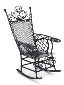 (image for) Miniature Black Wire Rocking Chair