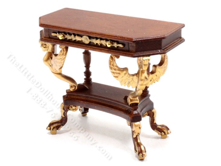 (image for) Miniature Empire Side Table for Dollhouse - Walnut