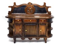 (image for) Miniature Walnut Buffet for Dollhouses