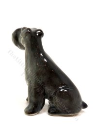 (image for) Miniature Porcelain Black Scottie Dog Figurine for Dollhouses