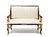 (image for) Miniature Full Scale Mahogany and White Empire Settee