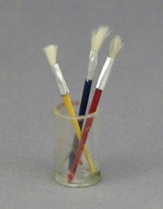 (image for) Dollhouse Scale Model Paint Brushes in Glass by Amy Robinson
