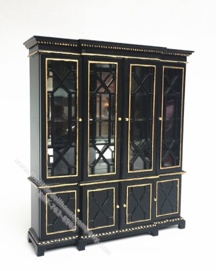 (image for) Miniature Late Georgian Bookcase for Dollhouses - Black