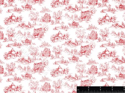 (image for) Miniature Toile de Jouy Pattern Wallpaper for Dollhouses