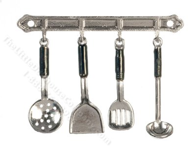 (image for) Miniature Silver Kitchen Rack with Utensils